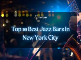 Top 10 Best Jazz Bars In New York City - a close up picture of a man holding a saxophone and a mic inside a Jazz bar