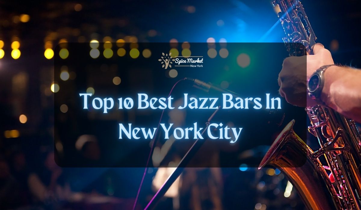 Top 10 Best Jazz Bars In New York City - a close up picture of a man holding a saxophone and a mic inside a Jazz bar